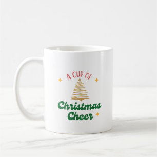 A Cup of Christmas Cheer with Gold Tree