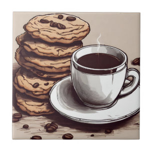 A Cup of Coffee and Cookies Tile