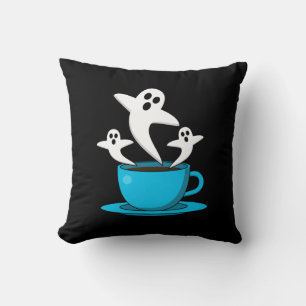 A Cup of Ghost Smoking Coffee Cushion
