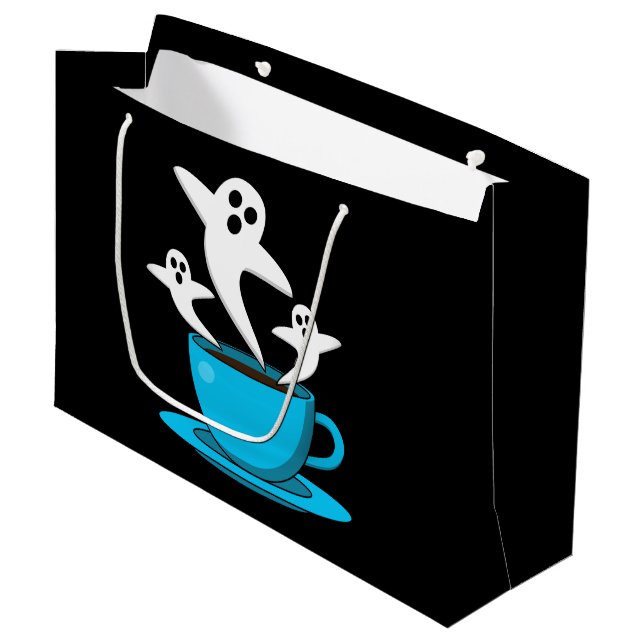 A Cup of Ghost Smoking Coffee Large Gift Bag (Front Angled)