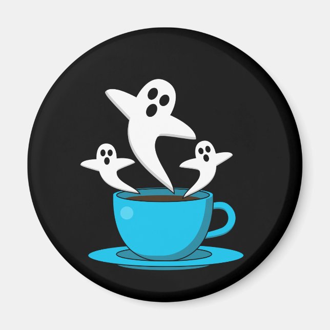 A Cup of Ghost Smoking Coffee Magnet (Front)
