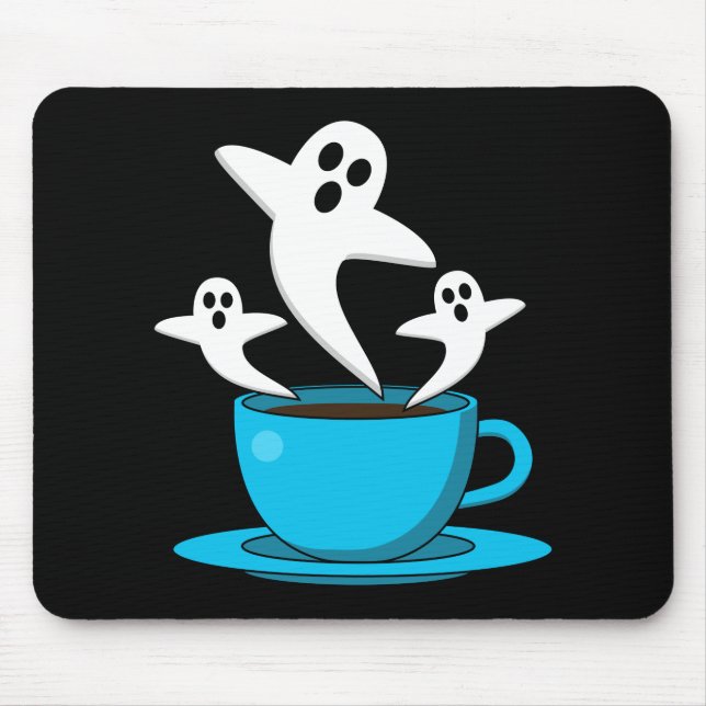A Cup of Ghost Smoking Coffee Mouse Mat (Front)