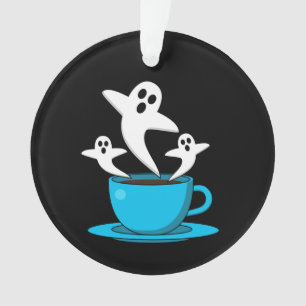 A Cup of Ghost Smoking Coffee Ornament