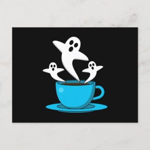 A Cup of Ghost Smoking Coffee Postcard
