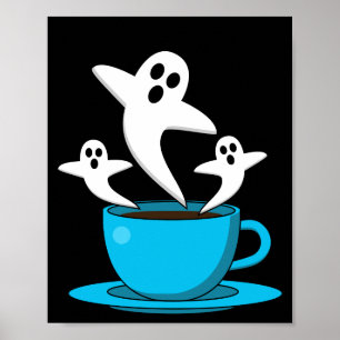A Cup of Ghost Smoking Coffee Poster