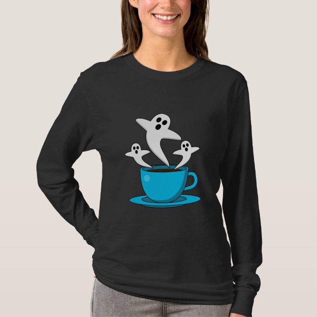 A Cup of Ghost Smoking Coffee T-Shirt (Front)