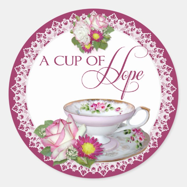 A cup of hope round stickers (Front)
