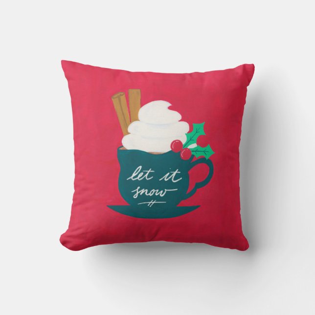 A Cup of Let It Snow Cushion (Front)