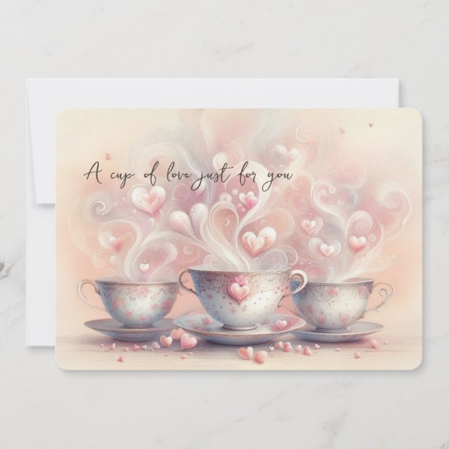 A Cup of Love Card Flat Greeting Card (Front)
