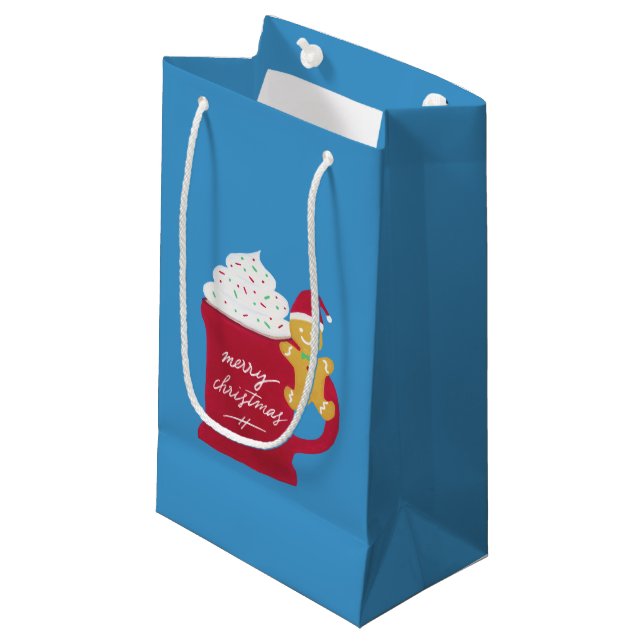 A Cup of Merry Christmas Small Gift Bag (Front Angled)