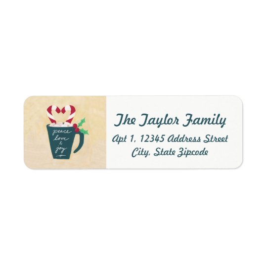 A Cup of Peace, Love and Joy Return Address Label