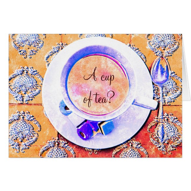 A cup of tea - teacup victorian styled (Front Horizontal)