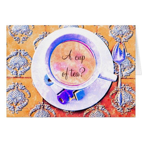A cup of tea - teacup victorian styled card
