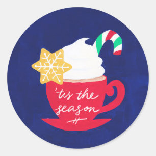 A Cup of 'Tis The Season Classic Round Sticker