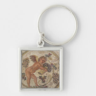 A cupid picking grapes, fragment of pavement key ring