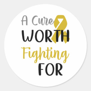 A Cure Worth Fighting For Childhood Cancer Awarene Classic Round Sticker