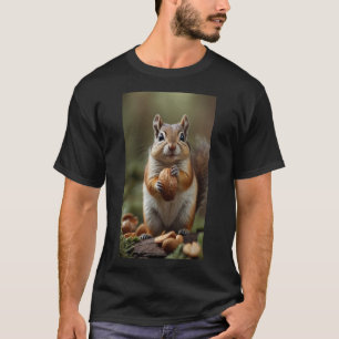 A curious chipmunk collecting nuts in a forest T-Shirt