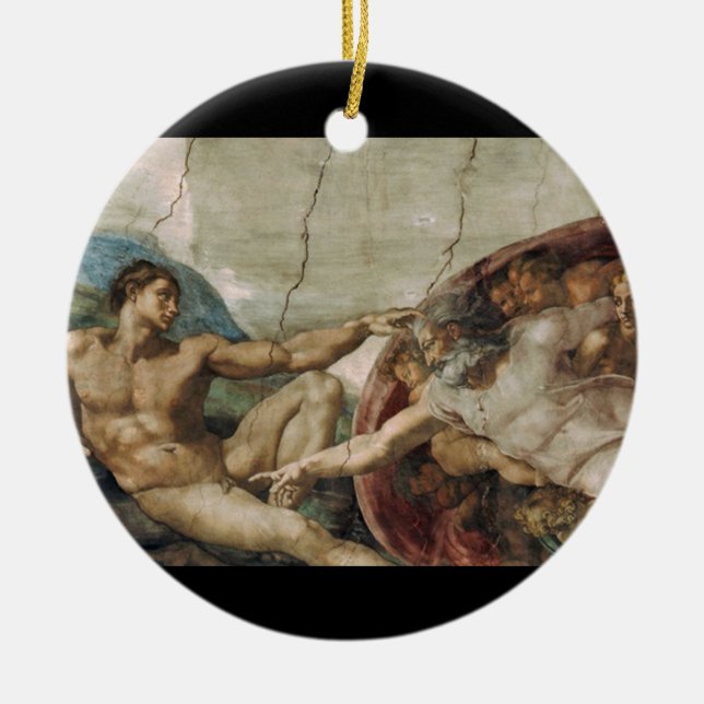 A curious god. ceramic tree decoration (Front)