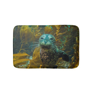 A Curious Harbour Seal Kelp Forest Santa Barbara Bath Mat