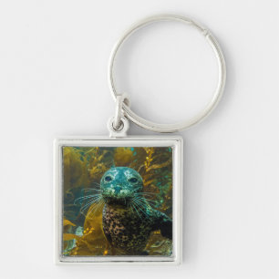 A Curious Harbour Seal Kelp Forest Santa Barbara Key Ring