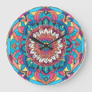 A curious mandala large clock