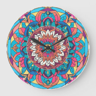 A curious mandala large clock