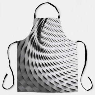 A curved facade covered in white latticework apron