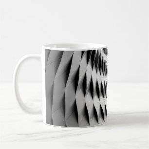 A CURVED FACADE COVERED IN WHITE LATTICEWORK COFFEE MUG