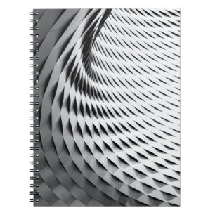 A curved facade covered in white latticework notebook