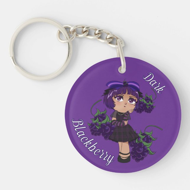 A Customised Key Chain with Cute Blackberry Chibi (Front)