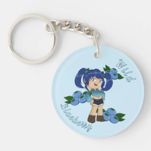 A Customised Key Chain with Cute Blueberry Chibi
