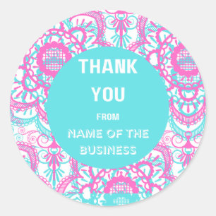 A customised "Thank you" sticker-design 12 Classic Round Sticker