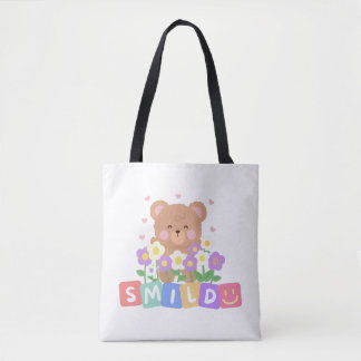 a cute and cute bear tote bag
