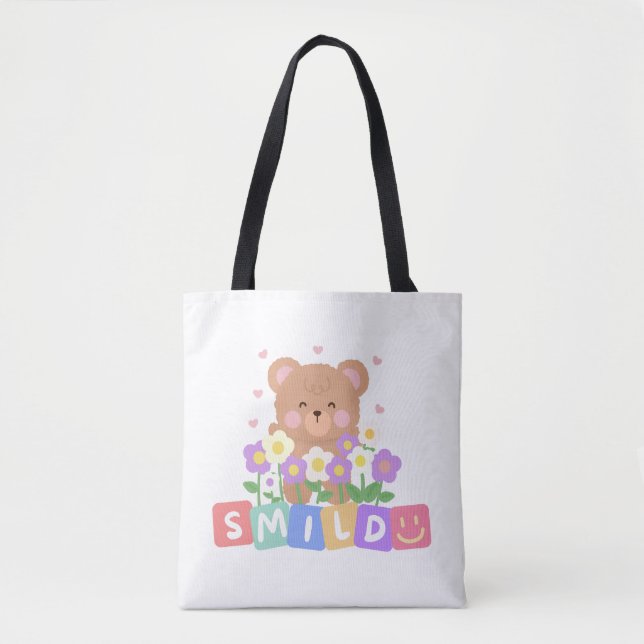 a cute and cute bear tote bag (Front)