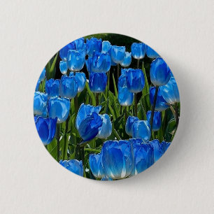 A cute and elegant blue flower brooch 6 cm round badge