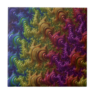 A cute and funny rainbow Abstract tear drops Tile