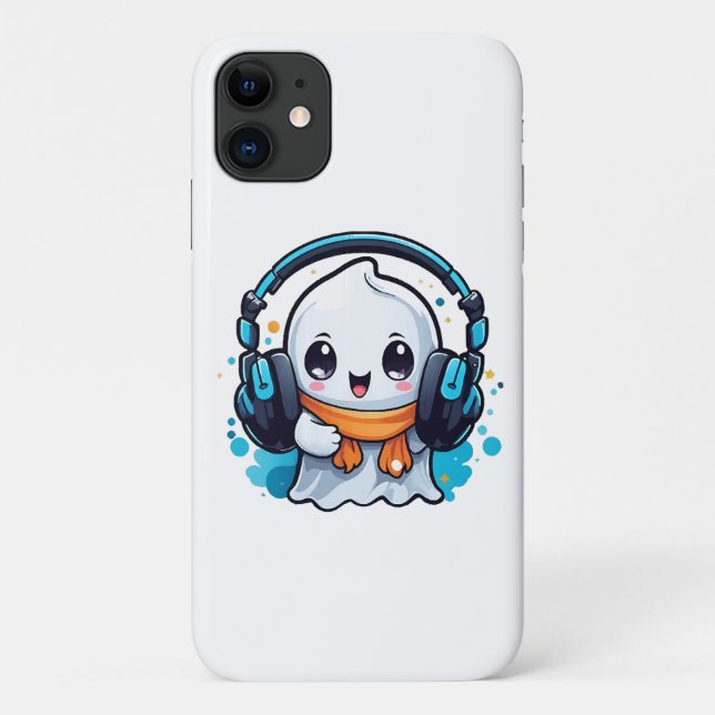 A cute and spooky ghost with headphones  Case-Mate iPhone case (Back)