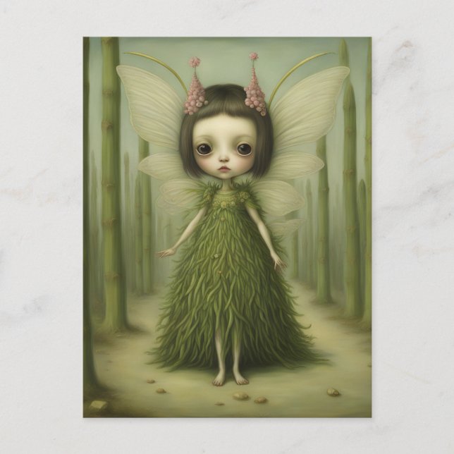 A cute asparagus fairy fantasy  postcard (Front)