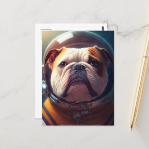 A cute astronaut Bulldog Postcard