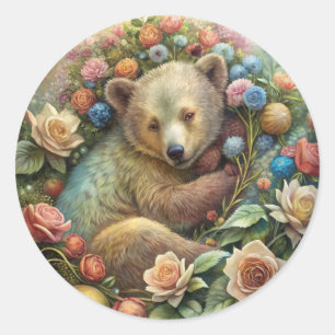 A Cute Baby Bear Classic Round Sticker