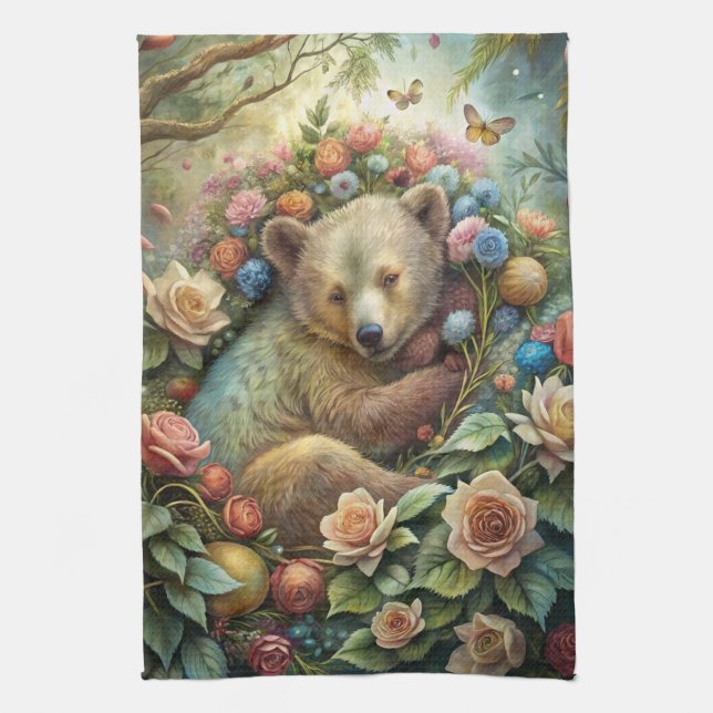 A Cute Baby Bear Tea Towel (Vertical)
