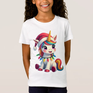 A Cute Baby Colourful Christmas Unicorn T-Shirt