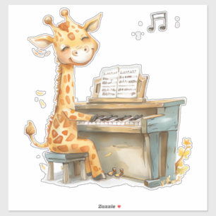 A Cute Baby Giraffe Plays The Guitar 