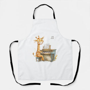 A Cute Baby Giraffe Plays The Guitar Apron