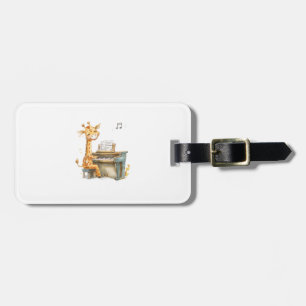 A Cute Baby Giraffe Plays The Guitar Luggage Tag