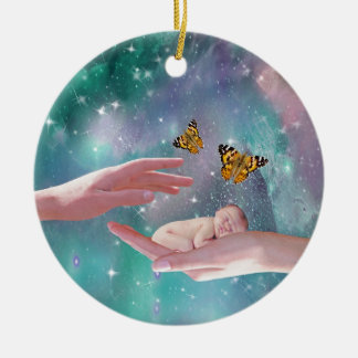 A cute baby in hand fantasy ceramic tree decoration