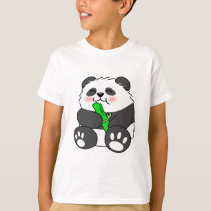 A Cute Baby Panda Eating Bamboo Stalk T-Shirt