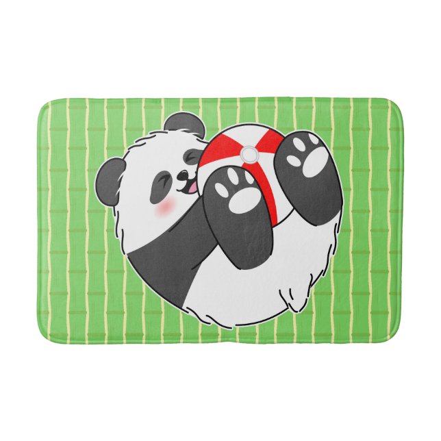 A Cute Baby Panda Playing with a Ball Bath Mat (Front)