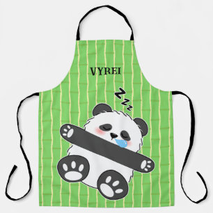 A Cute Baby Panda Sleeping Peacefully Apron