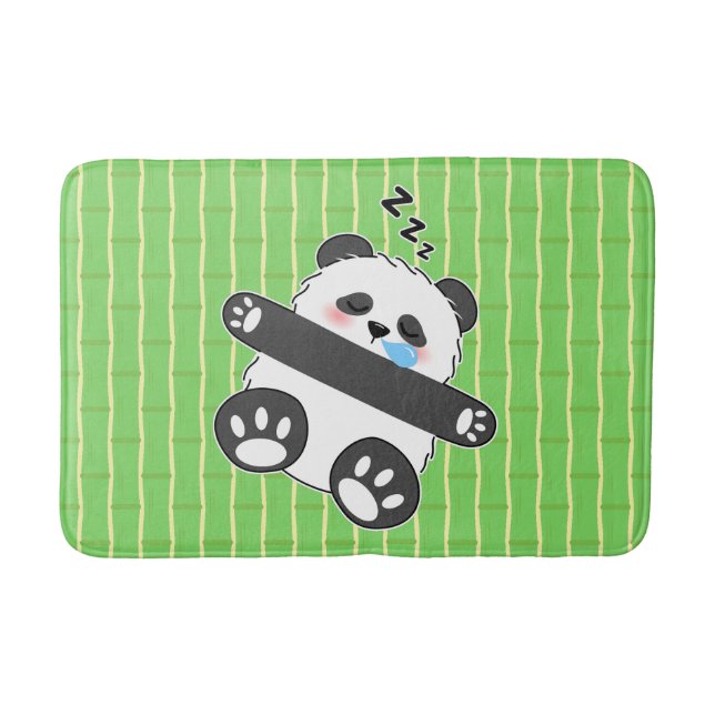 A Cute Baby Panda Sleeping Peacefully Bath Mat (Front)